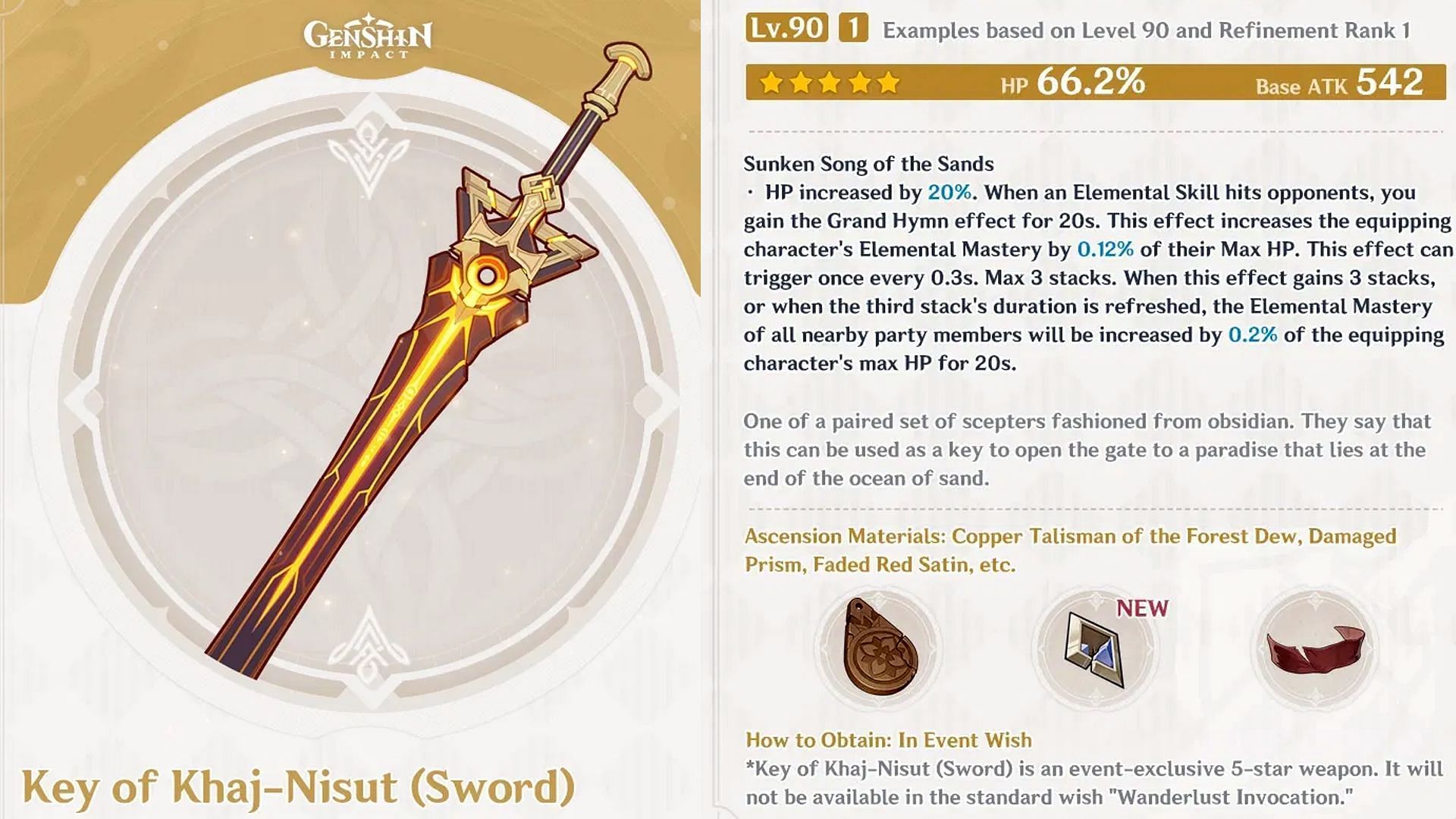 5-star Key of Khaj-Nisut (Image via Sportskeeda Gaming/HoYoverse)